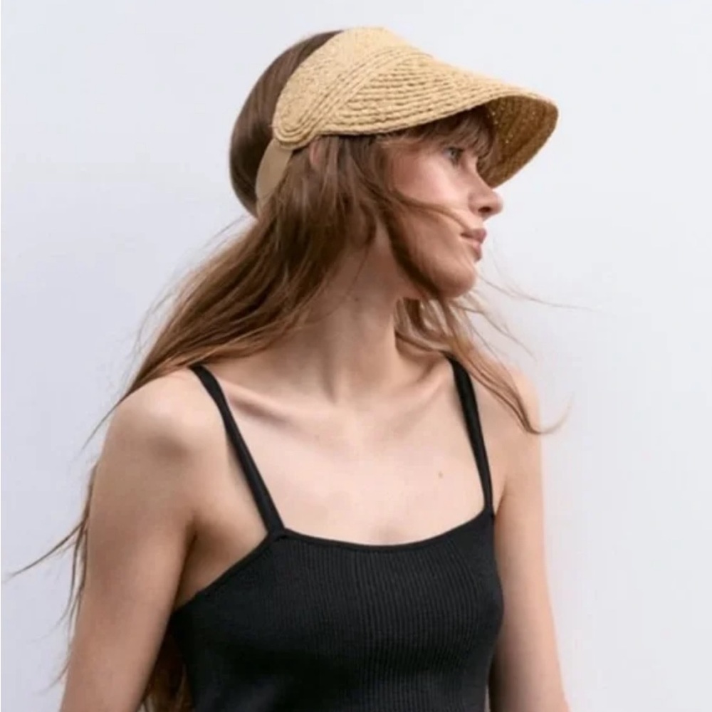 Zara Raffia Visor Hat